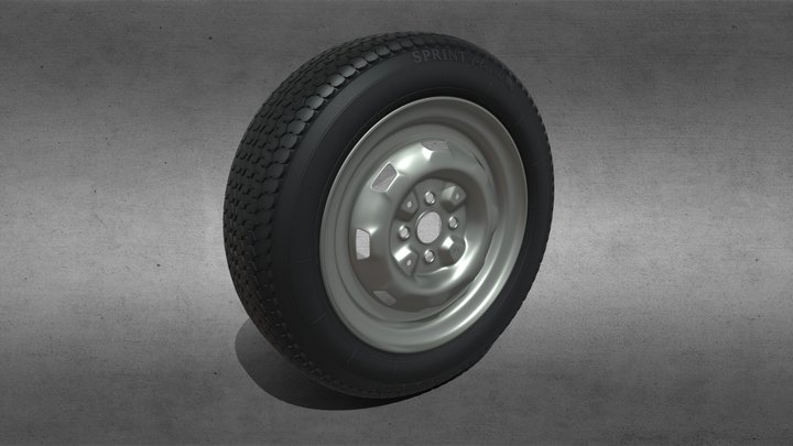 Volkswagen Golf Mk1 steel rim 3D Model