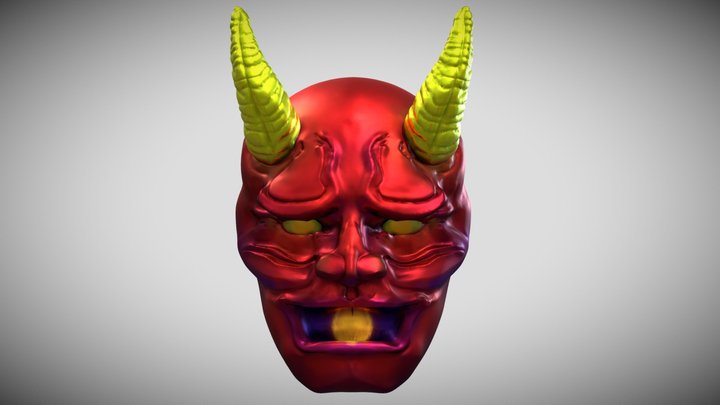 Red Modern Yokai 3D Model