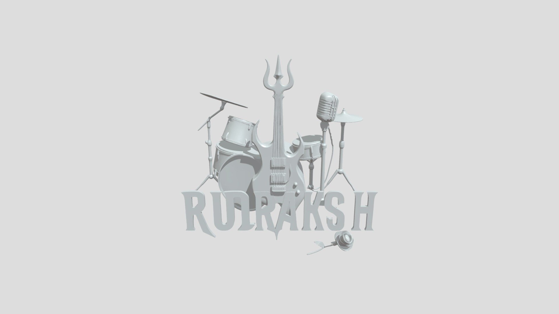 Music instruments with text and rose - 3D model by kevinsamson1100 ...
