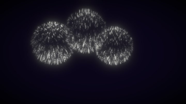 Realistic Fireworks Display 3D Model