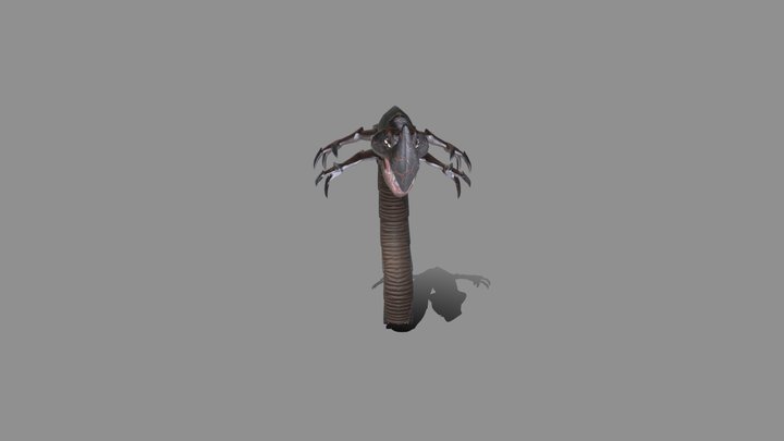 Lava Worm Attack Animation 3D Model