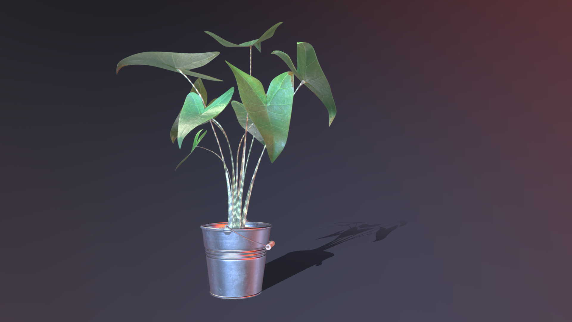 3D model Indoor plant / Alocasia Zebrina - This is a 3D model of the Indoor plant / Alocasia Zebrina. The 3D model is about a plant in a pot.