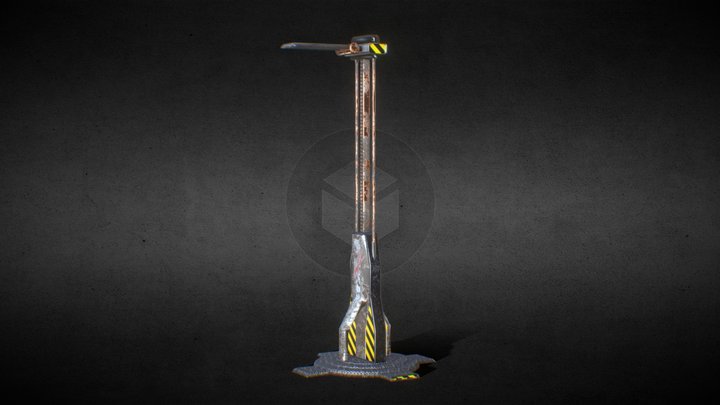 Lamppost_Dirty_BloodHand 3D Model