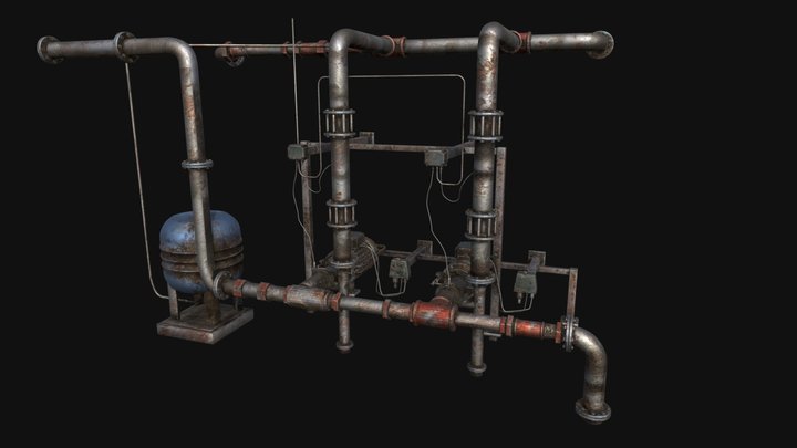 PBR Pumping Station - 8K Textures 3D Model