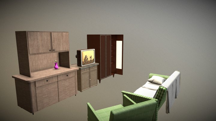 Living room items 3D Model
