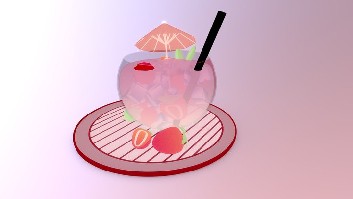 Bright Berry Bloom 3D Model