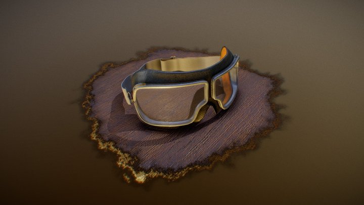 Low-Poly Pilot Goggles 3D Model