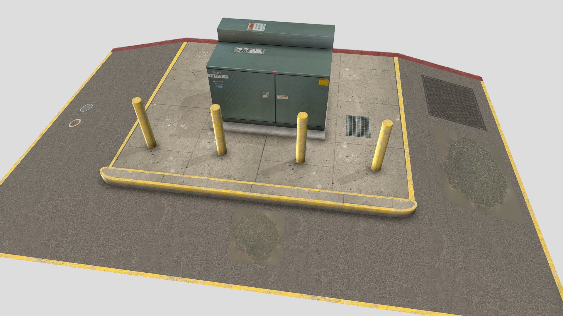 Electrical Box Area (prop) Low Poly Download Free 3D model by