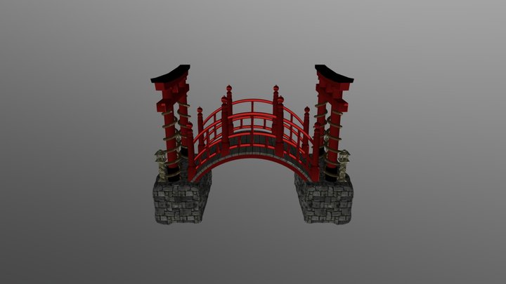 Feudal lord Japanese Style Bridge_Update 3 3D Model