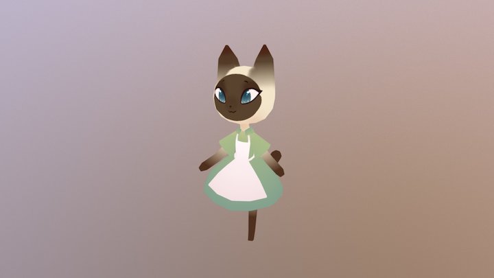 Fabric Store Cat Low Poly 3D Model