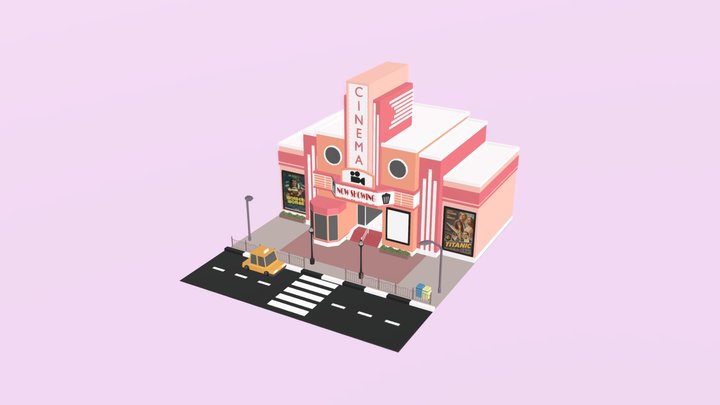 Low Poly Cinema 3D Model