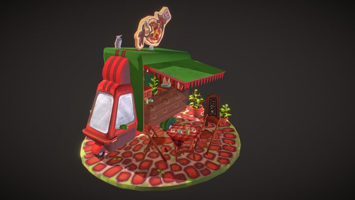 DAE Cute Foodtruck 3D Model