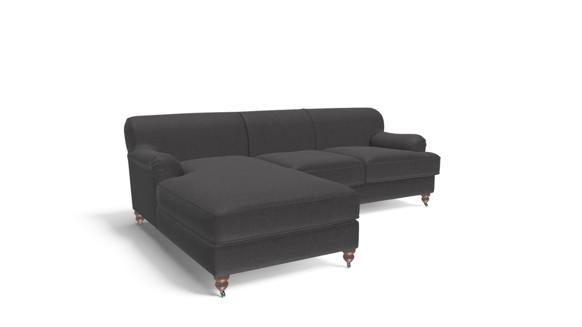 Orson LHF Chaise End Corner Sofa, Smoke Velvet