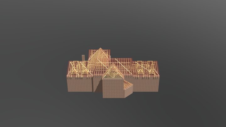 Cotton Farmhouse - Roof Trusses 3D Model