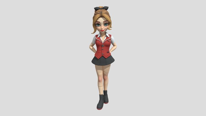 Cheerful Toon Character 3D Model