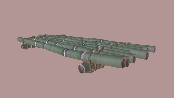 Bamboo Raft 3D Model