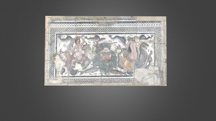 Mosaico Océano y las Nereidas, Museo de Palencia 3D Model