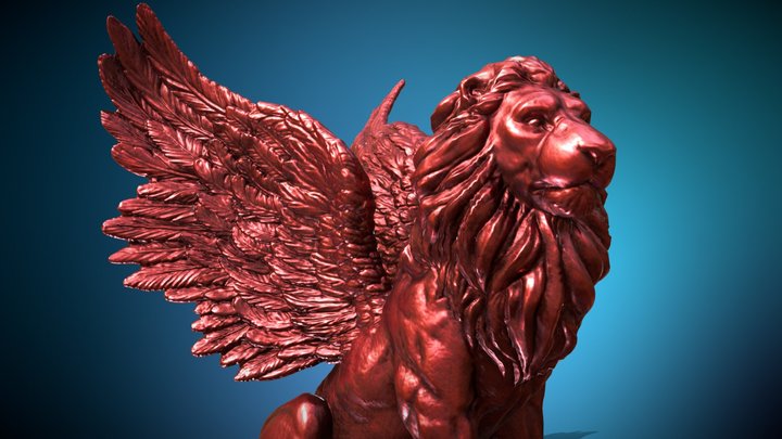 Winged Lion statue 3D Model