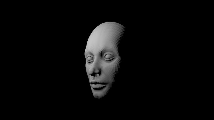 female face model - fine topology, with eyeballs 3D Model