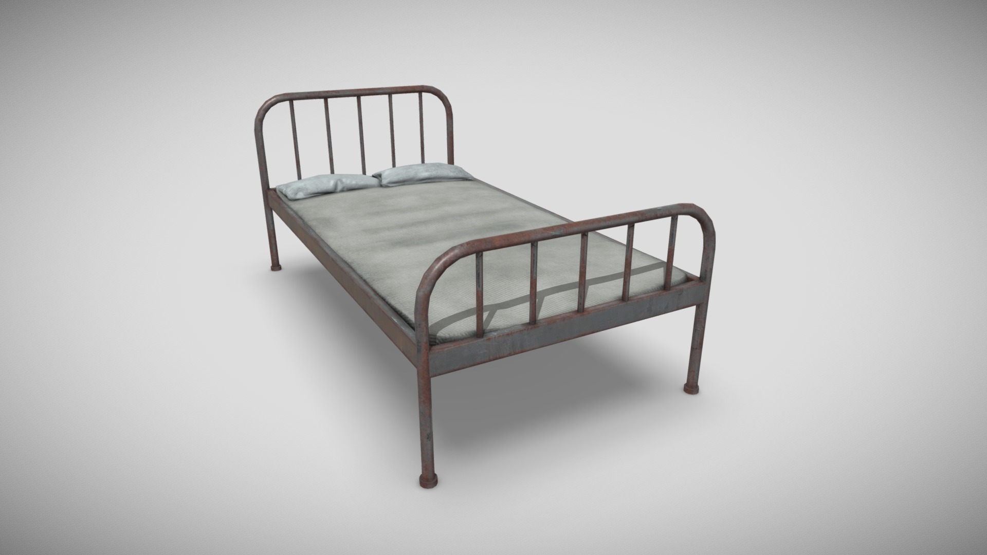 3D model Bed - This is a 3D model of the Bed. The 3D model is about a bed with a white cover.