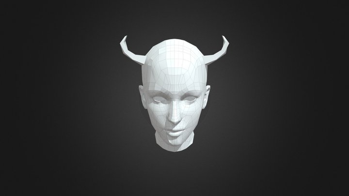 Retopologized Female Head 3D Model