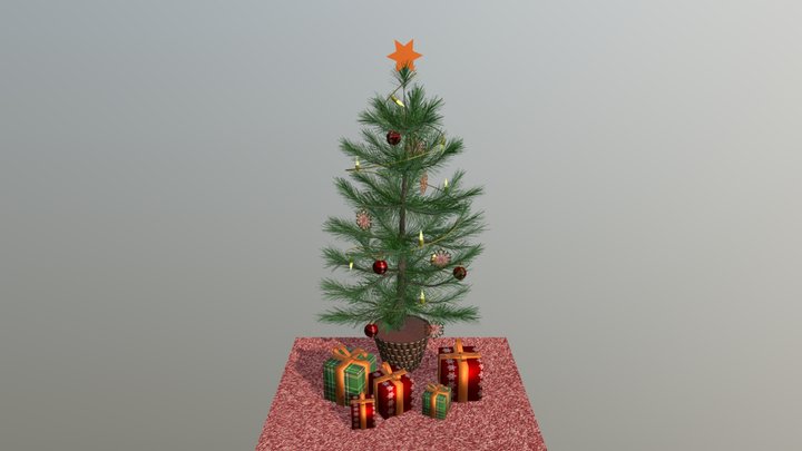 Gifts under Christmas tree 3D Model