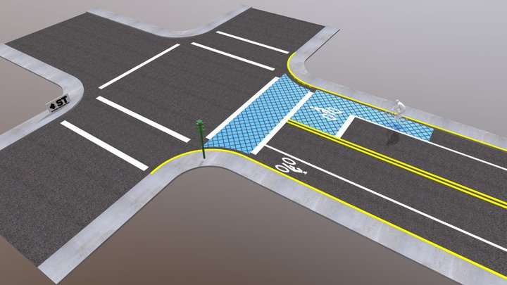Zona Bicicleta Celeste 3D Model