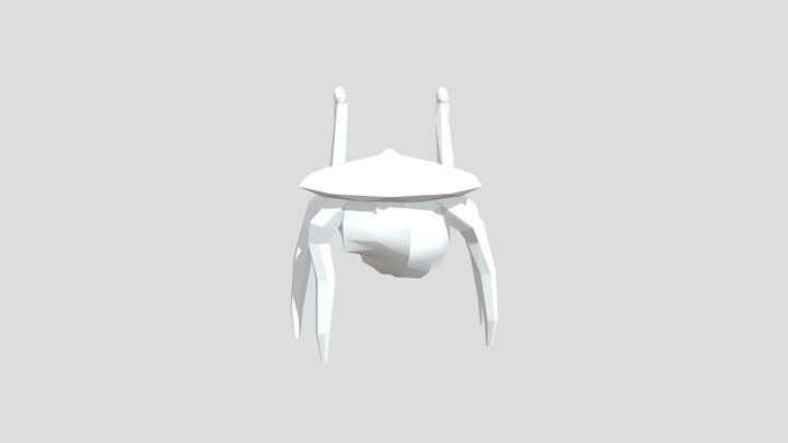 Animated Low Poly Crab Monster 3D Model