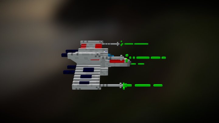 Voxel X-Wing 3D Model