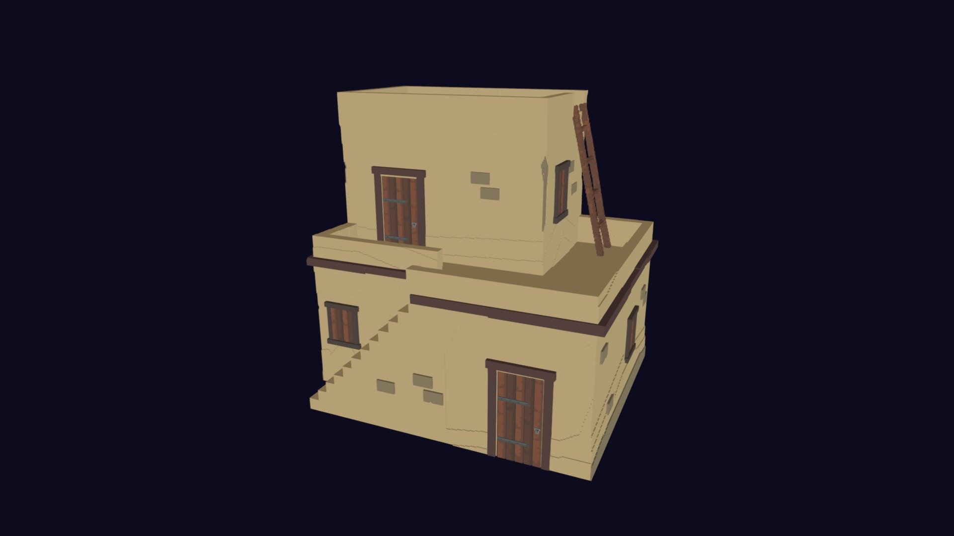 Voxel Egyptian Desert House 8 -3D Lowpoly Model - Buy Royalty Free 3D ...