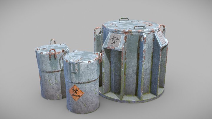 Biohazard toxic barrels 3D Model