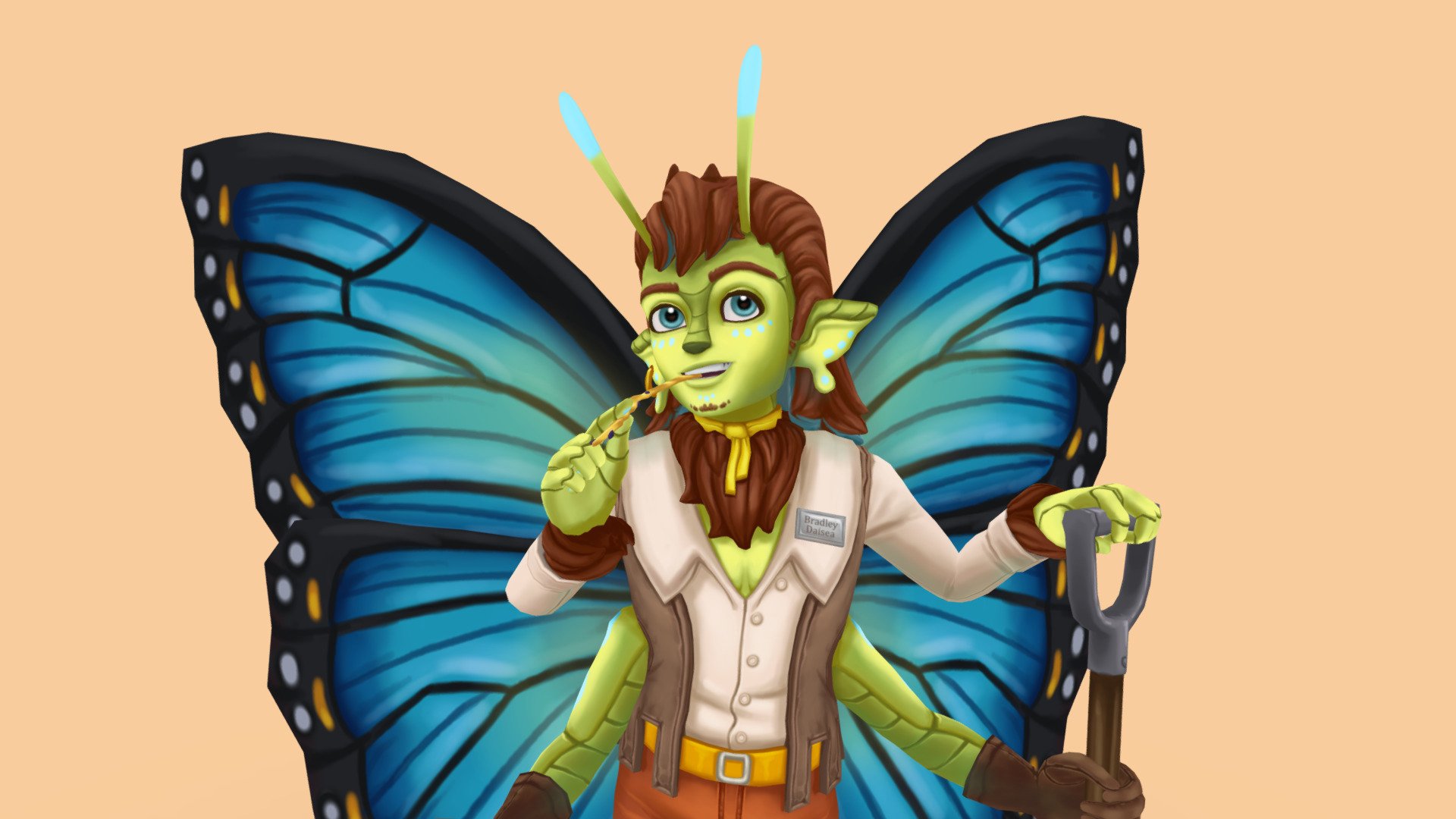 Hippie Butterfly Alien 3D model by inkrose [c10c06b] Sketchfab