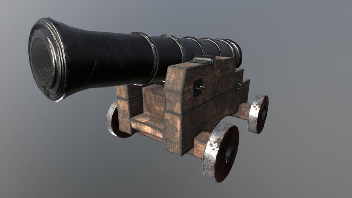 Naval Cannon 3D Model
