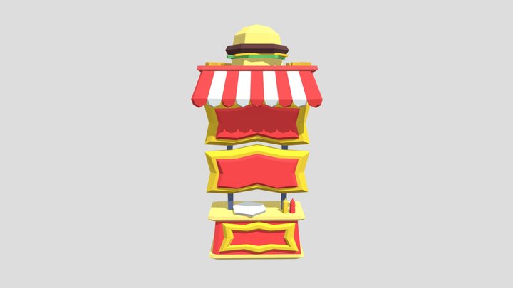 Pls Donate Burger Booth 3D Model