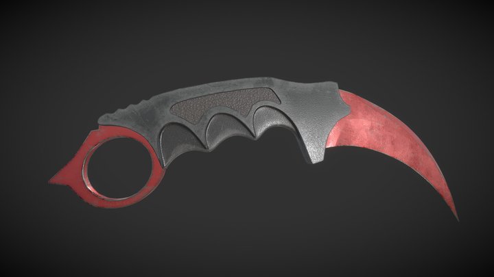 Red Karambit 3D Model