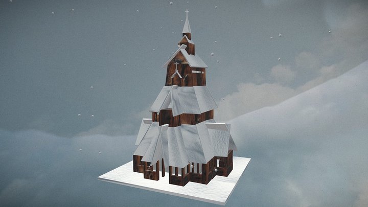 Viking Church Diorama 3D Model