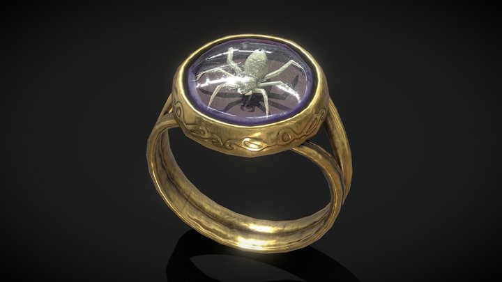 Old Spider Ring - low poly 3D Model