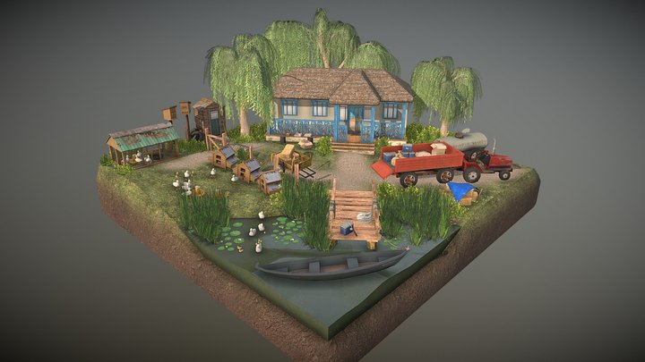 DAE Diorama Retake - Small Farm 3D Model