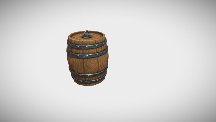 Stylized Barrel Asset 3D Model