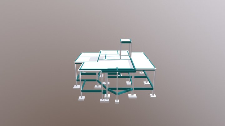 3D Estrutura Casa Térrea - 120m² 3D Model