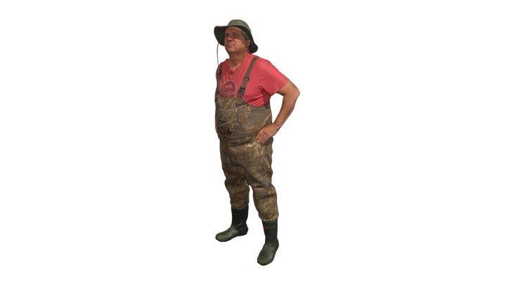 Fisherman in Waders 3D Model