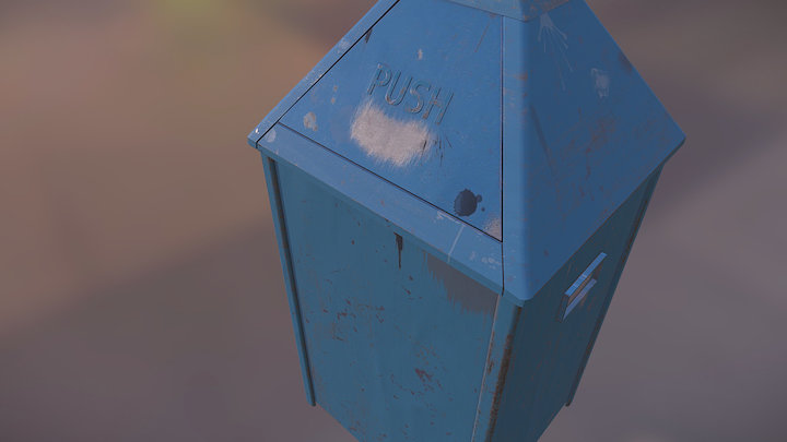 Coney Island Trash Bin 3D Model