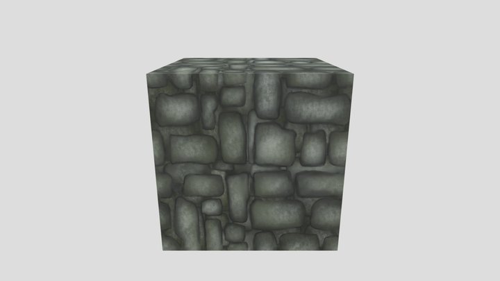 Cube Rock Texture 3D Model