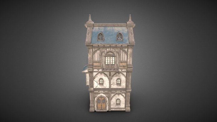 Fantasy Town Building 3D Model