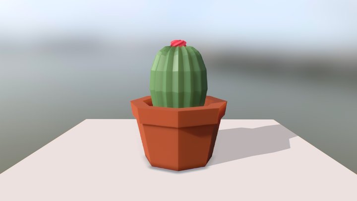 Cactus In A Pot 3D Model