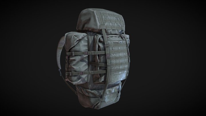 Big Tactical Backpack 3D Model
