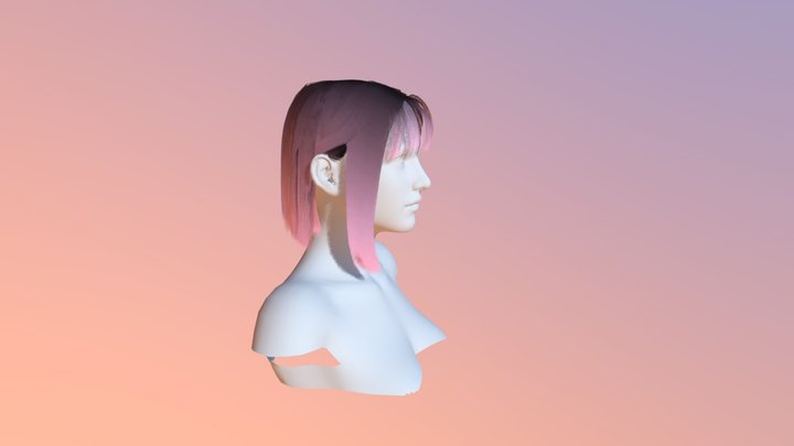 School Girl Short Hair 3D Model