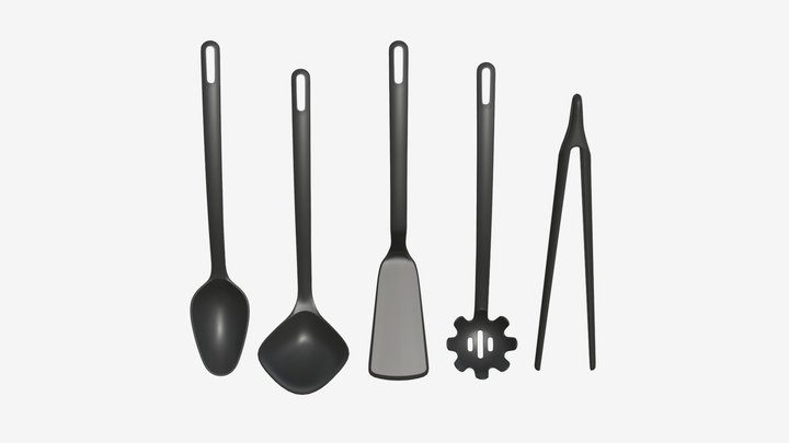 Kitchen 5-piece utensil set 3D Model