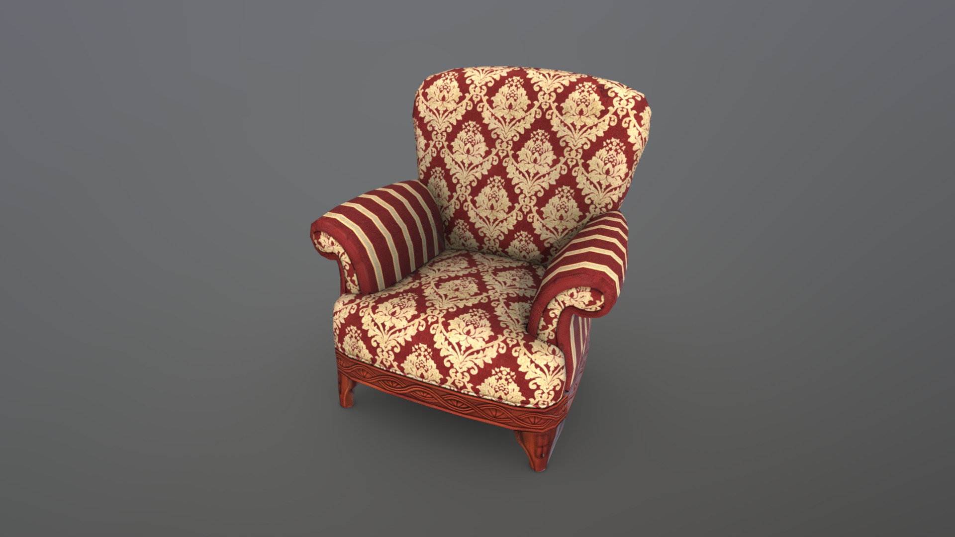 3D model Middle Eastern Chair 04 - This is a 3D model of the Middle Eastern Chair 04. The 3D model is about a chair with a cushion.