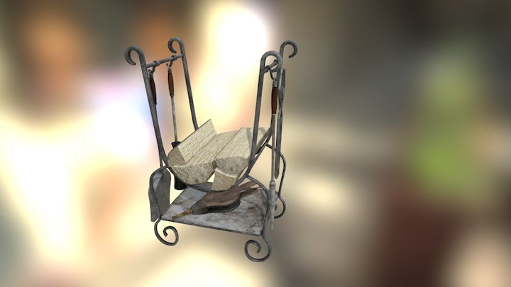Fireplace Tools Set 3D Model